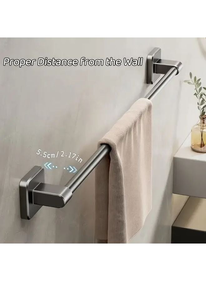 Easy Installation Self Adhesive Towel Bar Black No Drilling Wall Mounted Bathroom Kitchen - Image 3