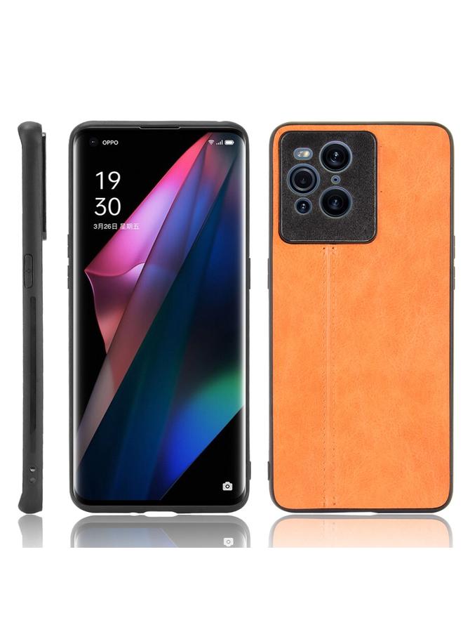 اس-توب جراب لهاتف OPPO Find X3 / Find X3 Pro مقاوم للصدمات مصنوع من جلد البقر المخيط بنمط جلد البقر والبولي يوريثان الحراري - Image 1