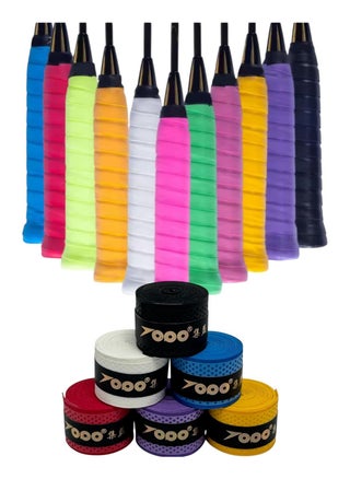 Refresh your racket strokes with SportQ New Anti-Slip Super Absorbent Racket Grip Set for Tennis and Badminton, PU, ​​Multi Color (Set of 6) - pzsku/ZDE7E18AD005D32E1932DZ/45/1750250710/1d09f3df-8695-4f8a-8273-ce387a5b6a97