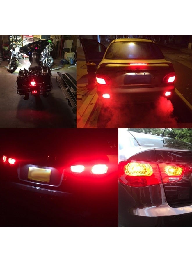 2 Pcs Super Bright Low Power Dual Brightness 3157 LED Bulbs with Projector Replacement for Tail Brake Lights(Red) - Image 5