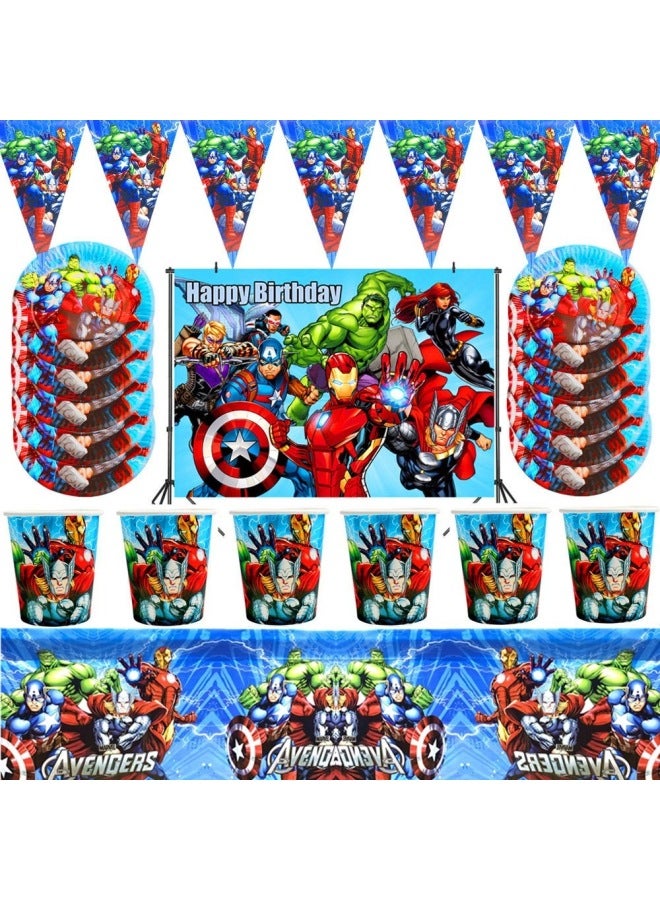 Avengers Children's Birthday Festival Party Suit Pennant Paper Cup Paper Plate Mask Party Tableware Suit - Image 2