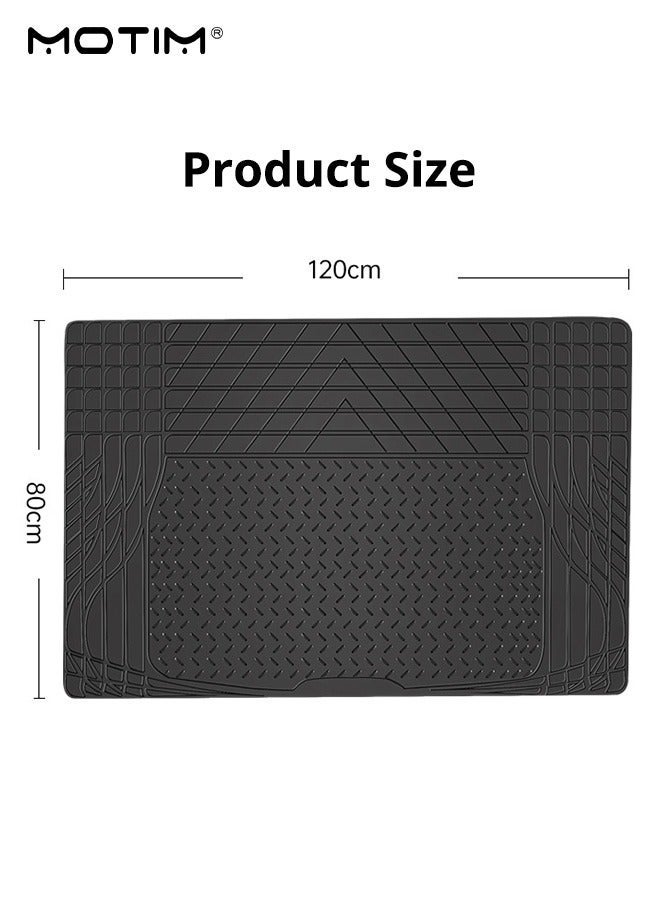 Motim Heavy Duty Car Cargo Liner Floor Mat, 120*80 CM, All Weather Trunk Protection, No-slip Rubber Car Flooring Universal Fit, Trim To Fit & Durable Protection for Most Car Suv Sedan Auto - Image 1