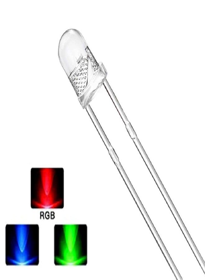 Wizzo (Pack of 50 Pieces Transparent RGB LED 5mm, 3V DC 2 Pin Light Emitting Diode, Multicolor Changing LED, Multipurpose, For DIY Science Projects Hobby Kit (Disco Type Flashing) - Image 1