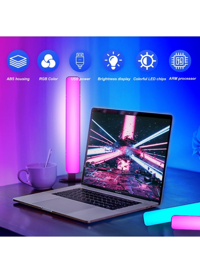 Smart RGB LED Light Bars for Gaming Desk & PC Monitor - 10 Inches Stereoscopic/Horizontal Placement, 16 Million Colors with Music Sync, Remote Control, 15 Modes, USB Powered TV Backlights - Image 4