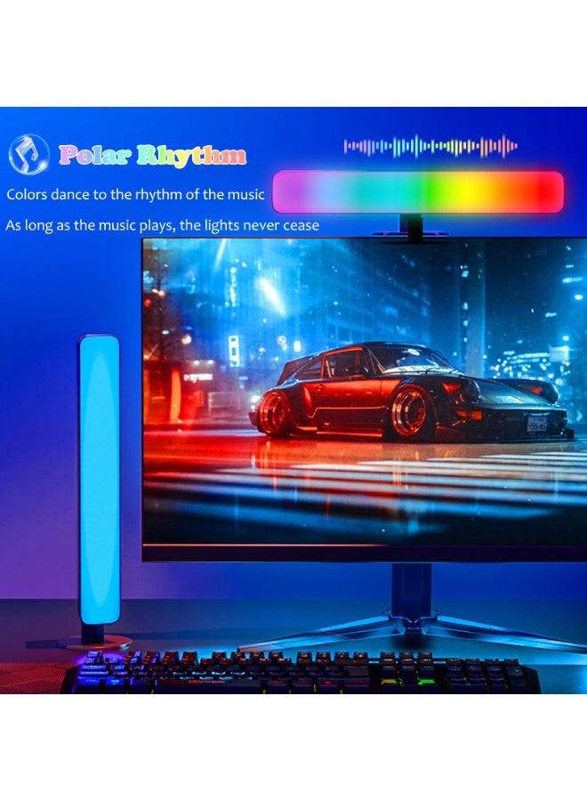Smart RGB LED Light Bars for Gaming Desk & PC Monitor - 10 Inches Stereoscopic/Horizontal Placement, 16 Million Colors with Music Sync, Remote Control, 15 Modes, USB Powered TV Backlights - Image 2