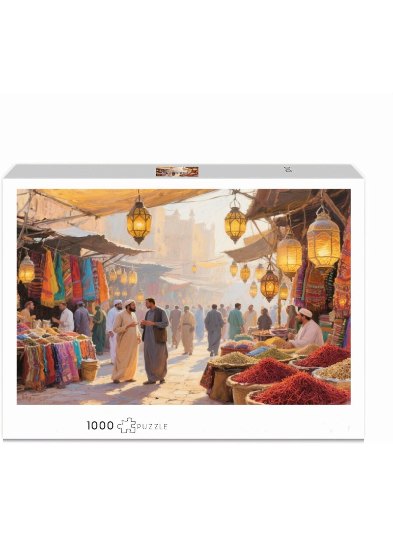 1000 pieces of Monet oil painting style Dubai spice market puzzle - colorful artistic experience - Image 2