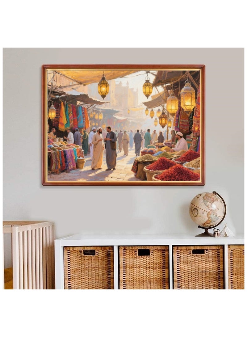 1000 pieces of Monet oil painting style Dubai spice market puzzle - colorful artistic experience - Image 3
