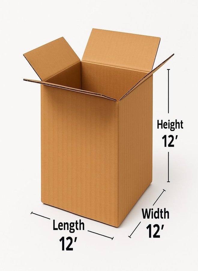 POWERLON Packsafe 12 X 12 X 12" Corrugated Cardboard 5 Ply Box For Packing, Moving, Shipping, Gifting Multi Propose Use. (Pack Of 10) - Image 2