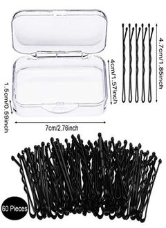 Chuangdi 60 Pieces Black Seamless Hair Ties And 60 Pieces Black Hair Bobby Pins Hair Clips Hair Pins With Box For Thick Heavy And Curly Hair No Metal Ponytail Holder For Girls And Women  - Image 3