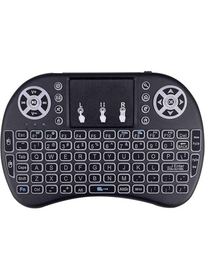 Mini 2.4GHz Wireless Keyboard with Touchpad Mouse, Upgraded Multi RBG Backlit, Rechargeable and Removable, Multi-Media Remote Control  - Image 1