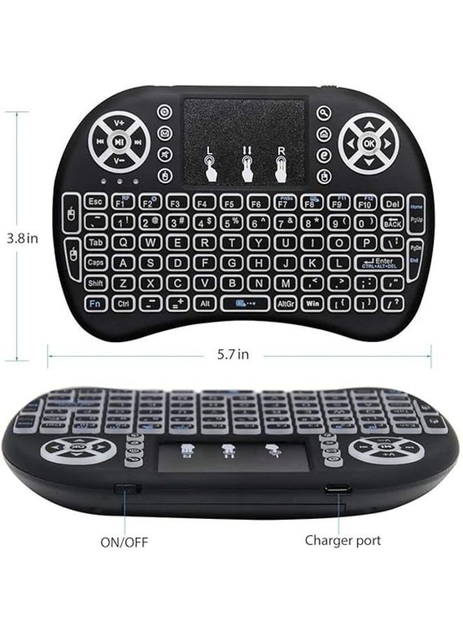 Mini 2.4GHz Wireless Keyboard with Touchpad Mouse, Upgraded Multi RBG Backlit, Rechargeable and Removable, Multi-Media Remote Control  - Image 3