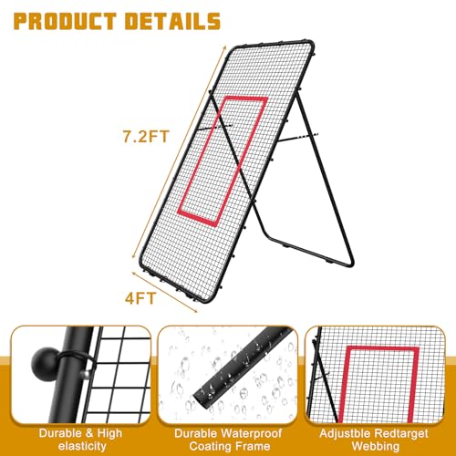 OGEMXU Adjustable Volleybal Net 7x4 Ft,Volleyball Training Equipment for Lacrosse, Baseball, Soccer,Tennis,Backyard Volleyball Rebounder Hitting Serving Passing Spike Practice - Image 4