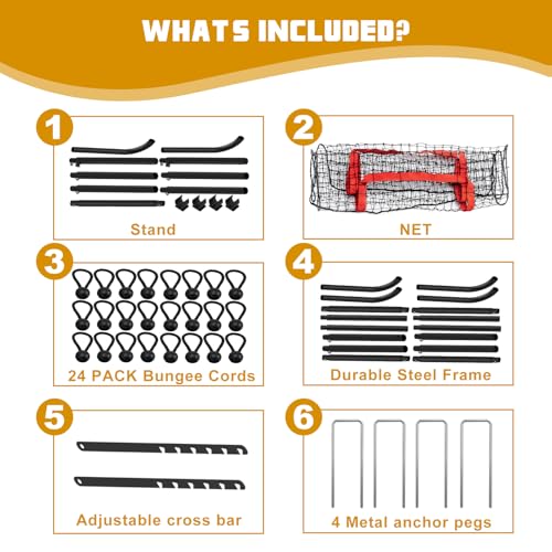 OGEMXU Adjustable Volleybal Net 7x4 Ft,Volleyball Training Equipment for Lacrosse, Baseball, Soccer,Tennis,Backyard Volleyball Rebounder Hitting Serving Passing Spike Practice - Image 3