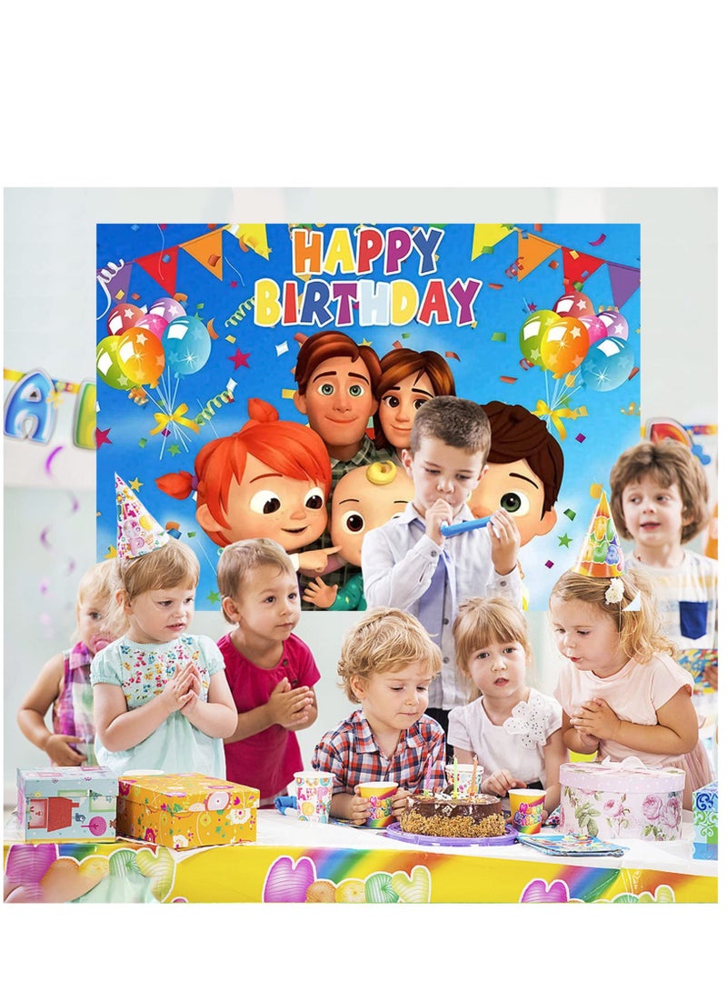 Coco Cartoon Melon Birthday Party Supplies, Cartoon Family Party Backdrops Kids Happy Birthday - Image 1