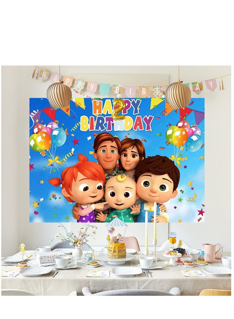 Coco Cartoon Melon Birthday Party Supplies, Cartoon Family Party Backdrops Kids Happy Birthday - Image 5