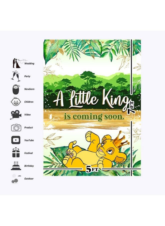 Similar Lion King Baby Shower Decorations For Boy 5X7Ft African Baby Lion King Backdrop Baby Shower Vinyl Infant Simba Wild One Jungle Background For Kids 1 Year Old One Size  - Image 3