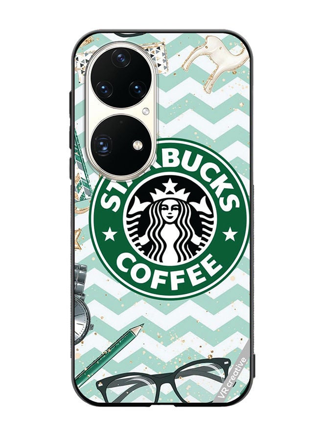VR CREATIVE Protective Case Cover For Huawei P50 Pro Starbucks Coffee Design Multicolour - Image 1