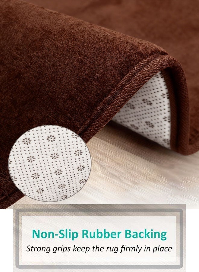 Bath Mat for Bathroom, Extra Soft and Absorbent Bathroom Mats, Embossed Thick Sponge Floor Mat, Super Soft Non-Slip Bathroom Mat, Non-Slip Foot Mat, Absorbent And Machine Washable, Suitable For Bathroom, Shower And Bathtub Light,Dark Brown - Image 4