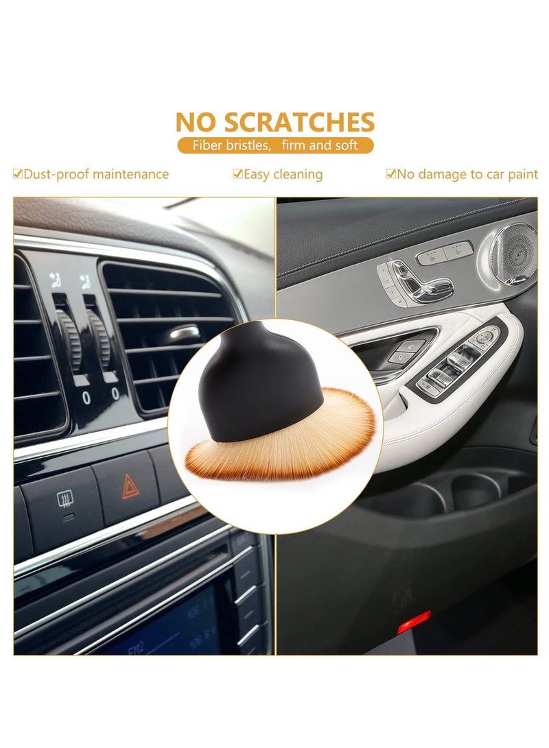 BIGTHREE 2 Pcs Car Interior Cleaning Tool Brush with Cover, Car Detailing Brushes, Auto Interior Soft Hair Removal Brush, Car Brush, Car Cleaning Brush, Car Interior Cleaning Tool Brush, Scratch Free - Image 2