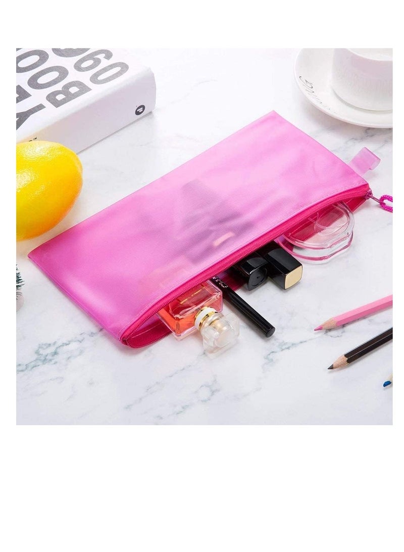 حافظة ملفات بلاستيكية مقاومة للماء بسحاب S-1001 – مقاس A6، قطعة واحدة لتنظيم الأوراق والمستندات-فوشيا - Image 5