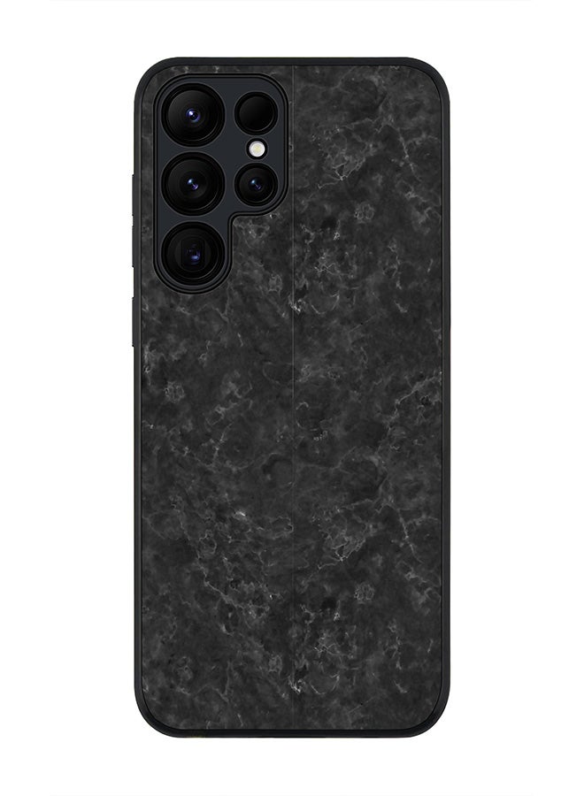 Stylizedd Rugged Black edge case for Samsung Galaxy S24 Ultra, Slim fit Soft Case Flexible Anti Drop TPU Gel Thin Cover- Marble Texture Black - Image 1