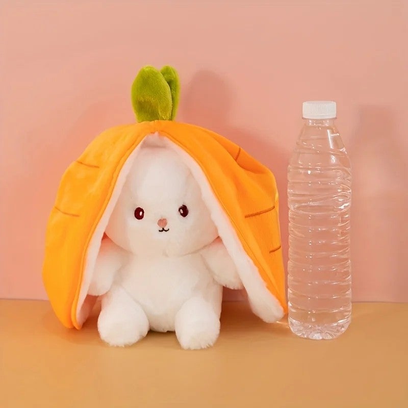 Y&D Soft Strawberry Rabbit Plush Toy – Stuffed Animal with Cute Carrot Design, Zipper-Free Cotton Cloth Puppet for Kids, Ideal Gift - Image 1