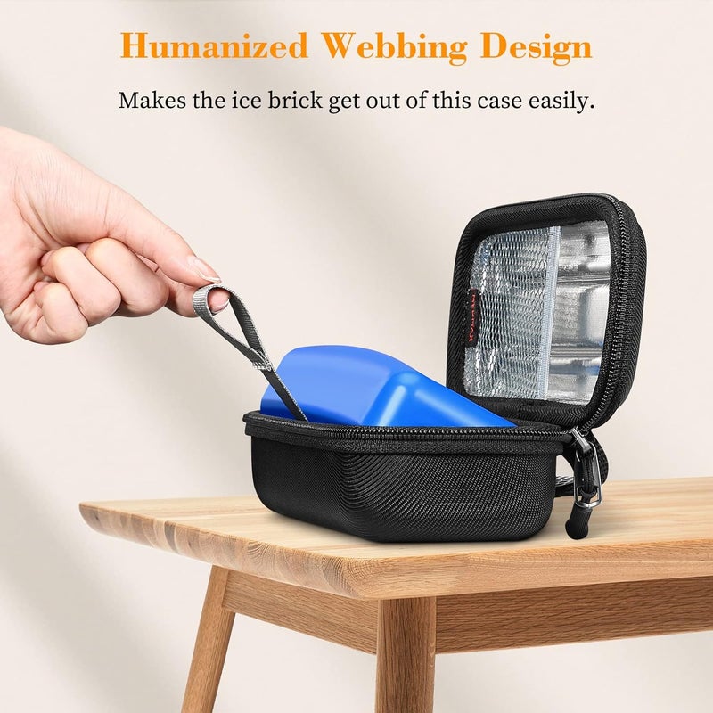 MEDMAX Insulin Vial Carrying Cooler Case Portable Water Resistant Insulated Diabetic Organizer Protective Hard Shell Medical Travel Case with One Ice Brick TSA Approved Black - Image 3