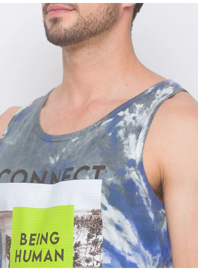 بيينغ هيومان Mens Charcaol Round Neck Sleeveless T-Shirt