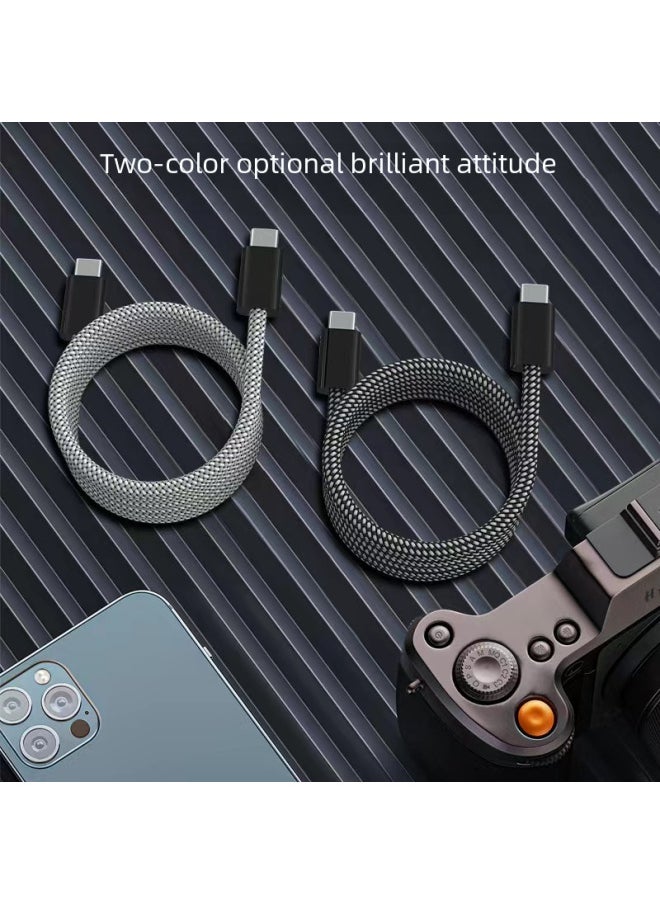 Generic - Magic Rope Full Magnetic Data Cable PD100W Fast Charging Data Cable Double Type-c Charging Cable For Iphone 15-Color:Black Gray 1m-Model:CtoC [emake Chip For Iphone 15 Is Available]] - Image 1