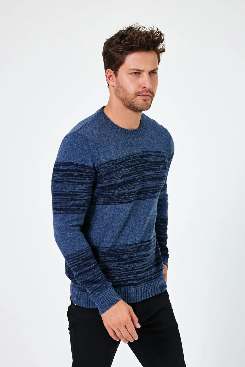 الكسندر جاردي Alexandergardı Crew Neck Color Block Regular Fit Sweater (E24-EZE-02)