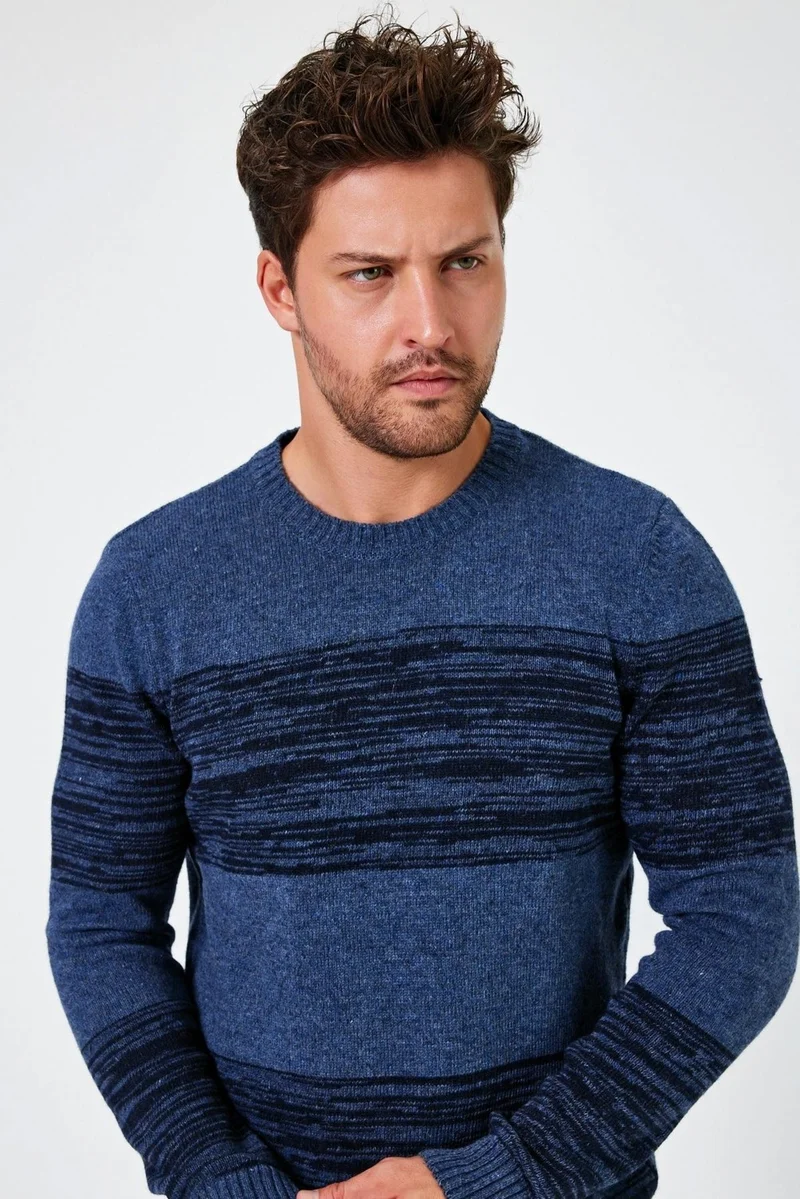 الكسندر جاردي Alexandergardı Crew Neck Color Block Regular Fit Sweater (E24-EZE-02)