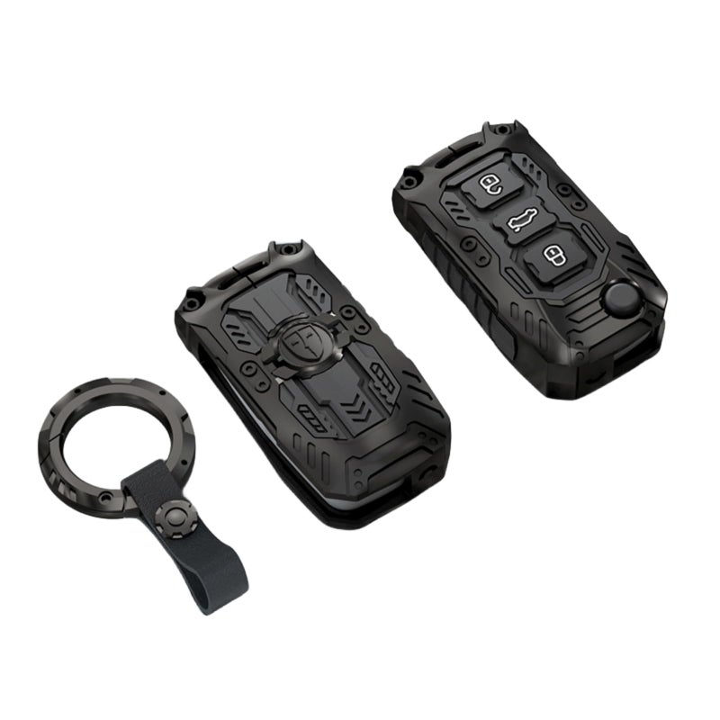 Heavy Metal Key Fob Cover Case Protector for Volkswagen Keychain Accessories for VW Golf GTI Jetta Passat Tiguan Beetle Polo MK6 Type C Black