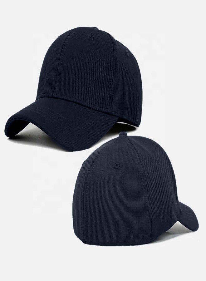 Aavjo Stylish Polyester Baseball Cap for Men Women (Fit Head Size, Approx 56-58cm) (Backside Closed - Navy Blue) - Image 3