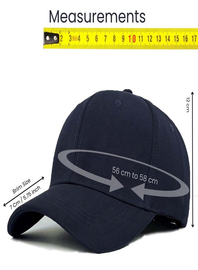Aavjo Stylish Polyester Baseball Cap for Men Women (Fit Head Size, Approx 56-58cm) (Backside Closed - Navy Blue) - Image 2
