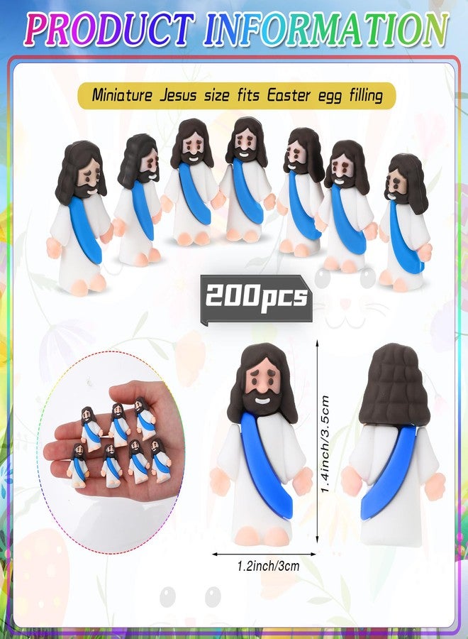 Bememo 200 Pcs Mini Jesus Figurines Bulk Tiny Jesus Toys Christ Savior Jesus Doll Gifts Religious Party Favors for Sunday School Baptism Craft GIF(Blue) - Image 2