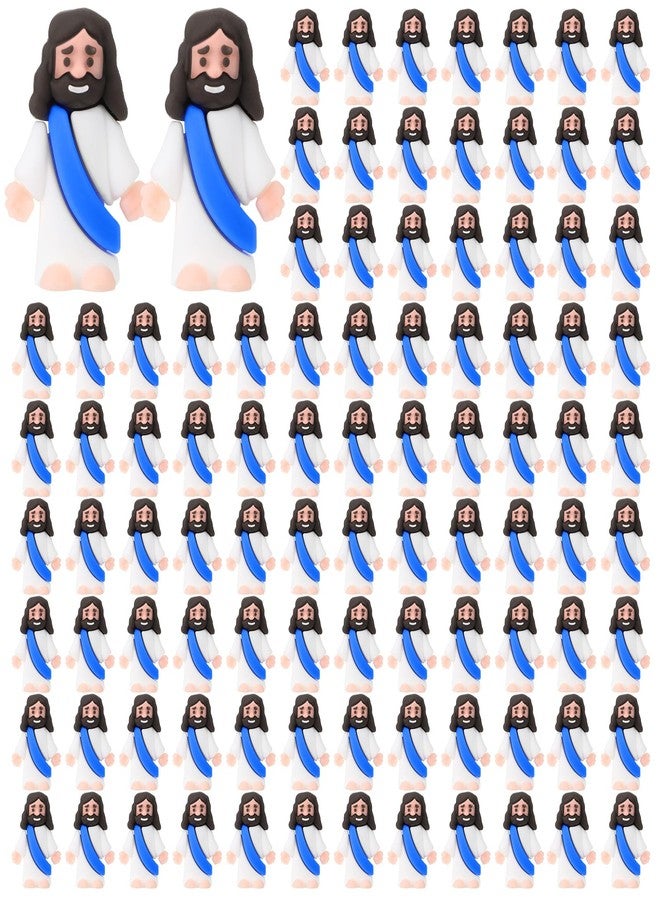 Bememo 200 Pcs Mini Jesus Figurines Bulk Tiny Jesus Toys Christ Savior Jesus Doll Gifts Religious Party Favors for Sunday School Baptism Craft GIF(Blue) - Image 1