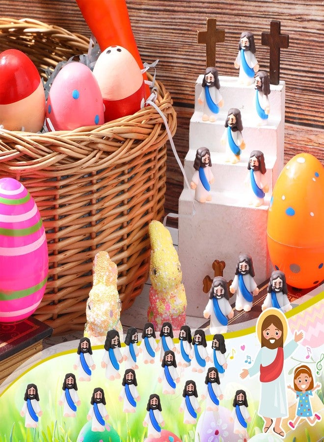 Bememo 200 Pcs Mini Jesus Figurines Bulk Tiny Jesus Toys Christ Savior Jesus Doll Gifts Religious Party Favors for Sunday School Baptism Craft GIF(Blue) - Image 3
