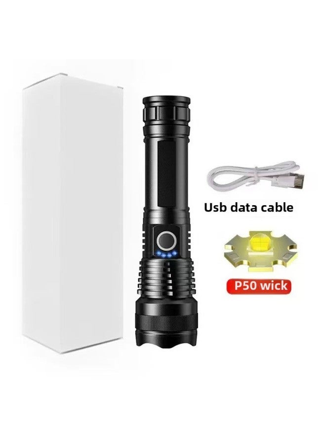 إسكدنيا تكبير تلسكوبي P50 مصباح يدوي قوي طويل المدى من سبائك الألومنيوم USB قابل لإعادة الشحن للإضاءة الخارجية - اللون: X71 مصباح يدوي P50 منفصل - Image 1