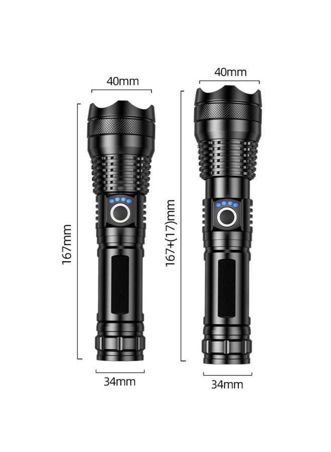 إسكدنيا تكبير تلسكوبي P50 مصباح يدوي قوي طويل المدى من سبائك الألومنيوم USB قابل لإعادة الشحن للإضاءة الخارجية - اللون: X71 مصباح يدوي P50 منفصل - Image 5