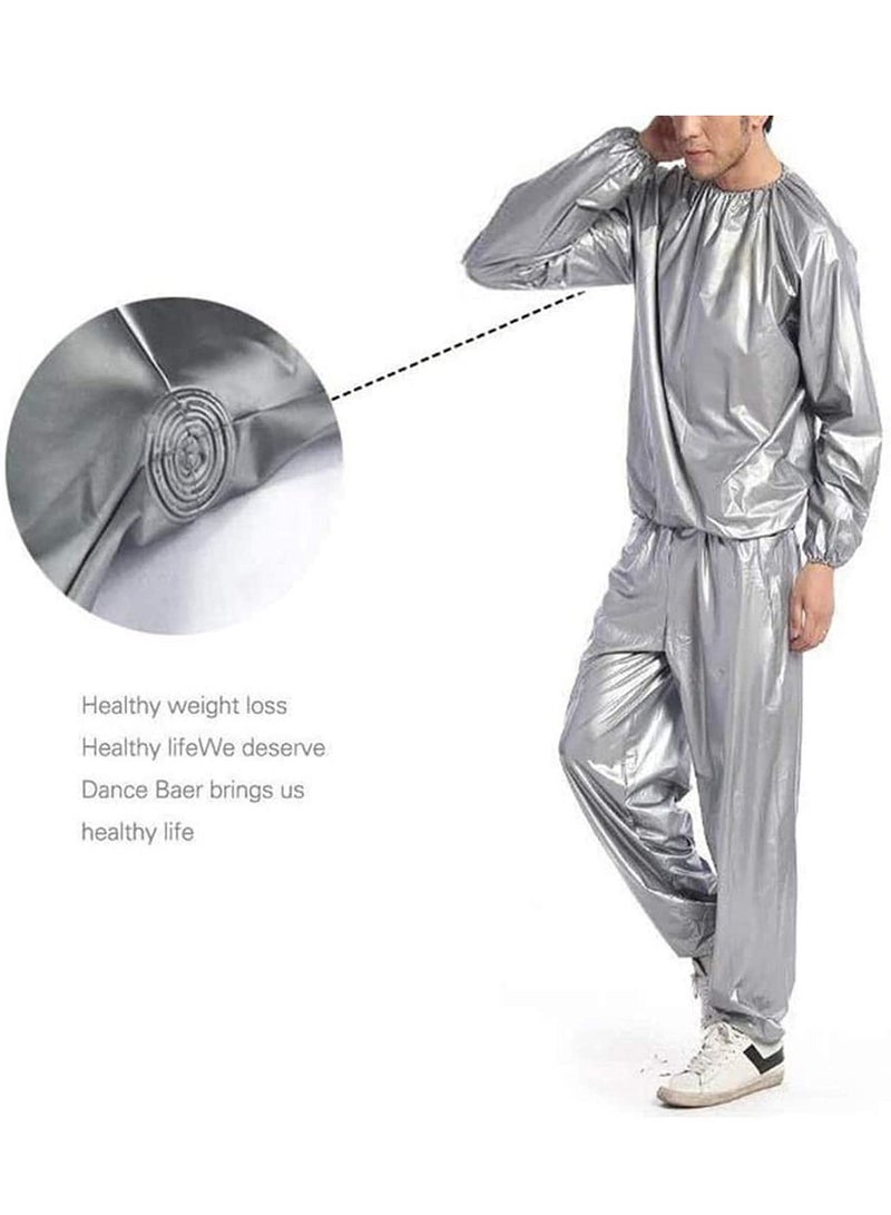 Generic Sauna Suit, Professional Sauna Suit Top and Bottoms Non Rip Weight Loss Sweat Suit Boxing Training Gym Sauna Suit Men Weight Loss Jacket Pant Gym - Image 5