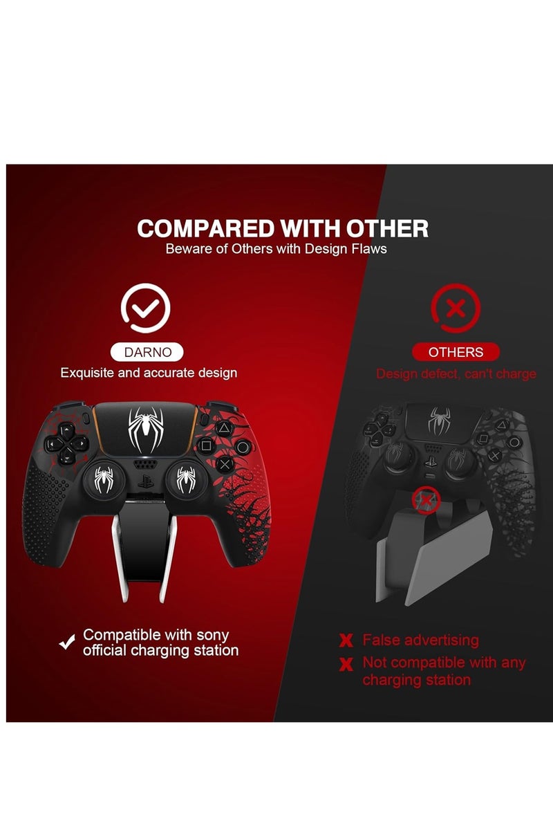 X-level Upgrade Ps5 Controller Skin, Ps5 Controller Accessories, 6 Pcs Thumb Grip Gaps with Touch Pad Sticker, Soft Silicone Grip Cover for PlayStation 5 DualSense Control - Image 3