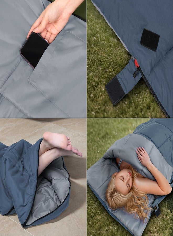 KANYAK Envelope Sleeping Bag 3 Season Warm Weather Portable Compact Sleeping Bags for Adult Kids with Carry Bag for Camping Hiking Backpacking and Outdoors 59℉-77℉ (Blue) - Image 4