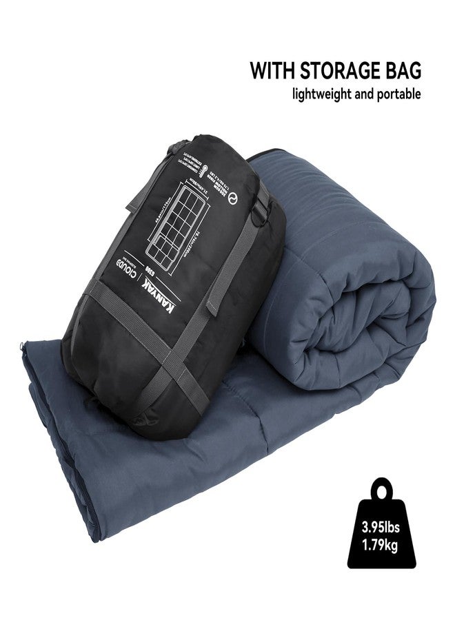 KANYAK Envelope Sleeping Bag 3 Season Warm Weather Portable Compact Sleeping Bags for Adult Kids with Carry Bag for Camping Hiking Backpacking and Outdoors 59℉-77℉ (Blue) - Image 5