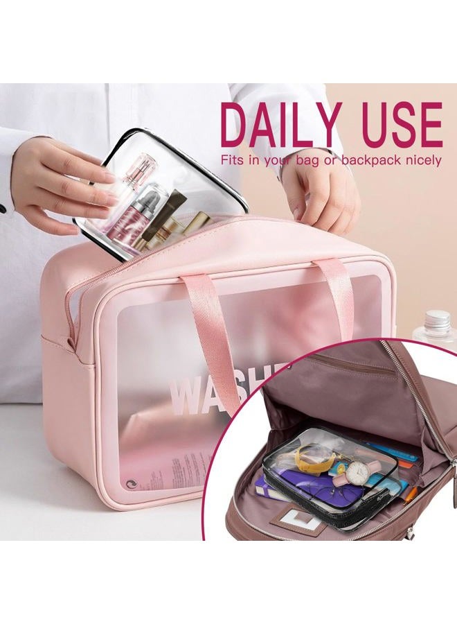 ZHOOGE Clear Travel Toiletry Bag Clear Makeup Bag, Cosmetic Toiletry Bag - TSA Approved Clear Makeup Organizer for Travel, Quart Size Bag Carry on Airport Airline Compliant Bag, 6 Color - Image 5