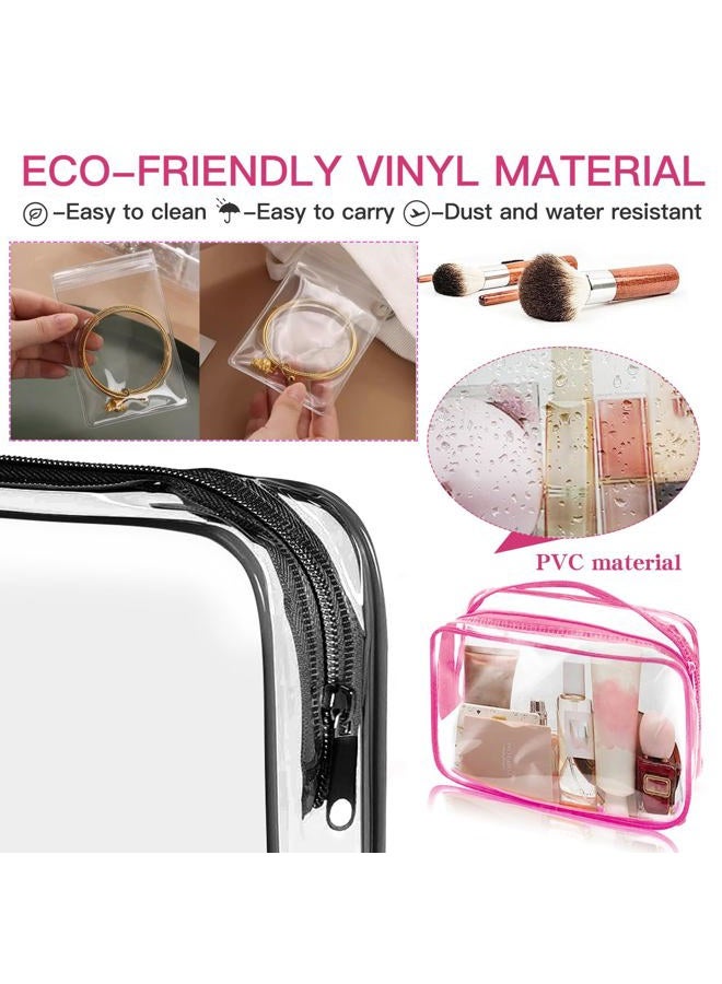 ZHOOGE Clear Travel Toiletry Bag Clear Makeup Bag, Cosmetic Toiletry Bag - TSA Approved Clear Makeup Organizer for Travel, Quart Size Bag Carry on Airport Airline Compliant Bag, 6 Color - Image 2