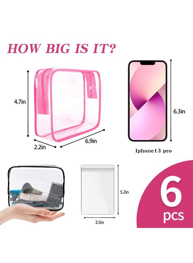 ZHOOGE Clear Travel Toiletry Bag Clear Makeup Bag, Cosmetic Toiletry Bag - TSA Approved Clear Makeup Organizer for Travel, Quart Size Bag Carry on Airport Airline Compliant Bag, 6 Color - Image 3