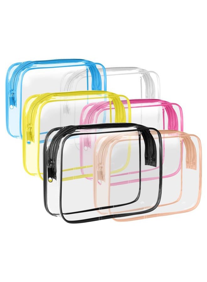 ZHOOGE Clear Travel Toiletry Bag Clear Makeup Bag, Cosmetic Toiletry Bag - TSA Approved Clear Makeup Organizer for Travel, Quart Size Bag Carry on Airport Airline Compliant Bag, 6 Color - Image 1