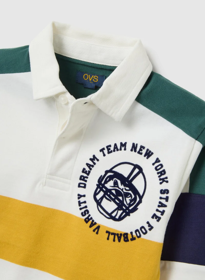 Ovs CHILDREN'S POLO SHIRT IN PURE MULTICOLOUR COTTON REGULAR FIT