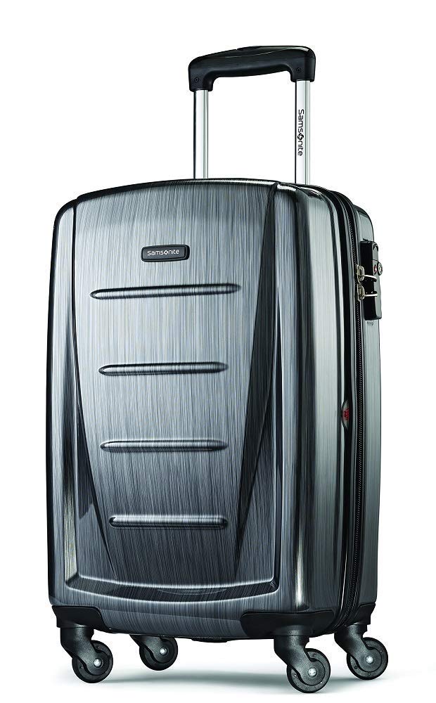 Samsonite Winfield 2 Hardside Expandable Luggage with Spinner Wheels, Charcoal, Checked-Medium 24-Inch - Image 1