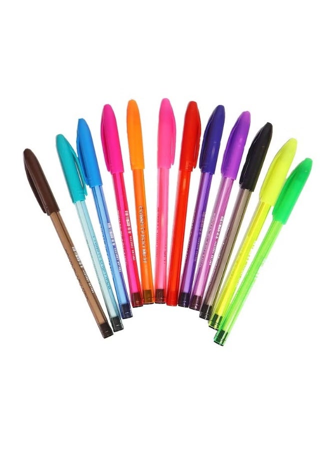 Prima flash ballpoint pen set of 12 assorted colors - multicolor - Image 2